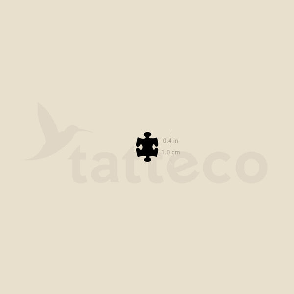 Black Puzzle Piece Temporary Tattoo - Set of 3