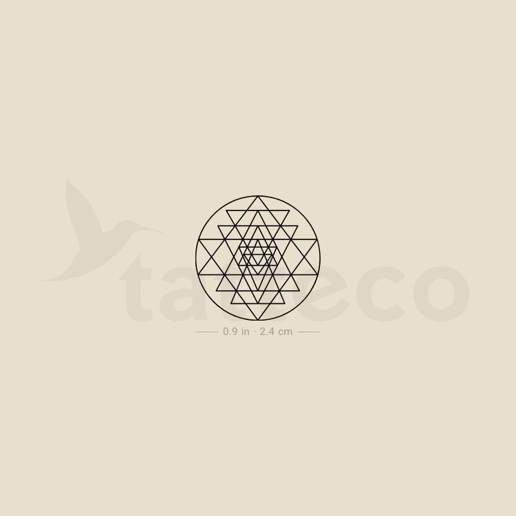 Small Sri Yantra Temporary Tattoo - Set of 3