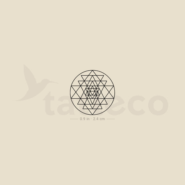 Small Sri Yantra Temporary Tattoo - Set of 3
