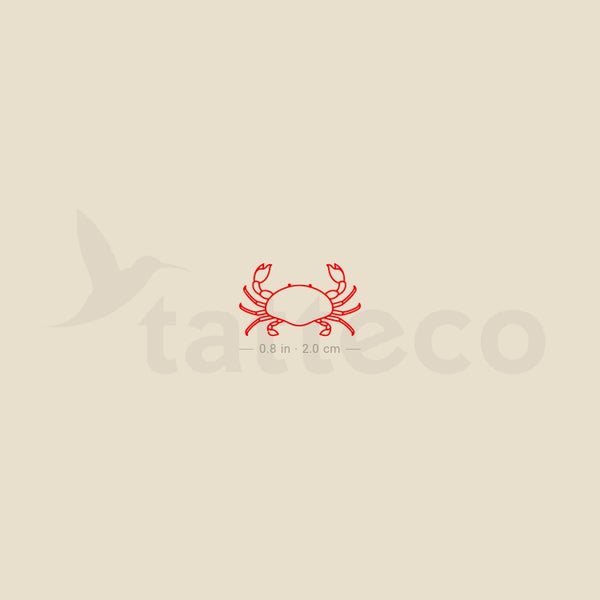 Red Crab Temporary Tattoo - Set of 3