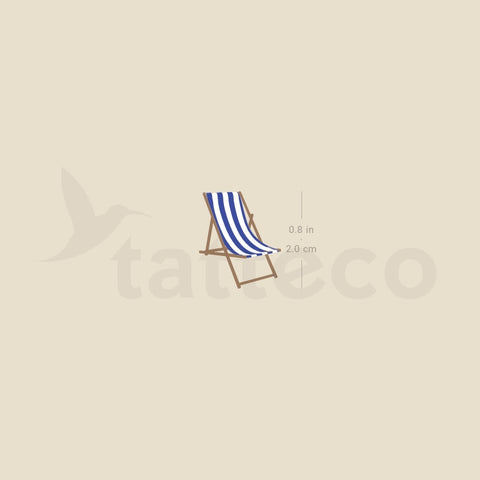 Stripped Beach Chair Temporary Tattoo - Set of 3