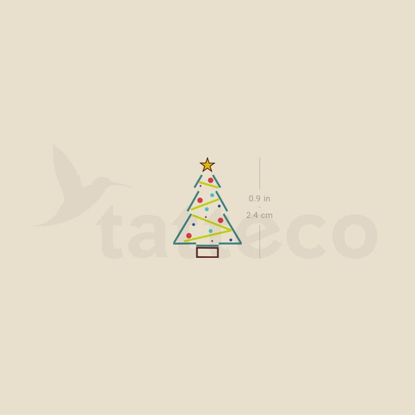 Minimalist Christmas Tree Temporary Tattoo - Set of 3