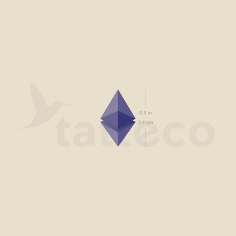 Translucent Ethereum Logo Temporary Tattoo - Set of 3