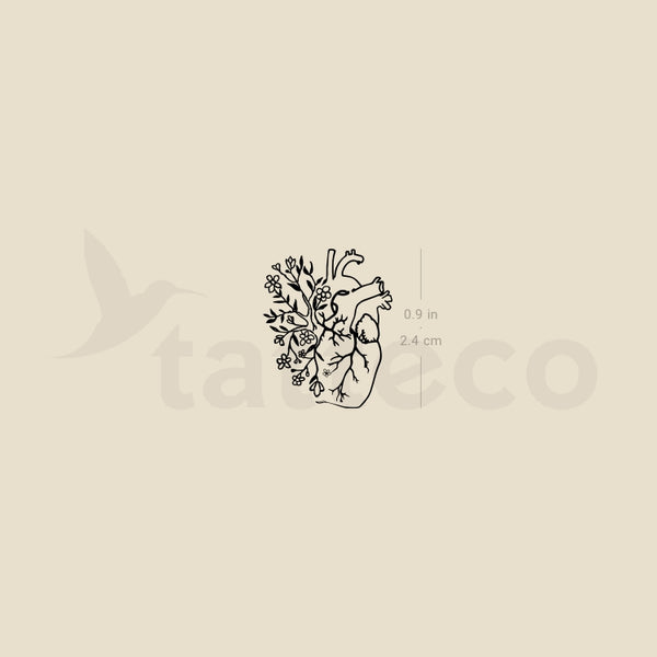 Flower Heart Temporary Tattoo - Set of 3