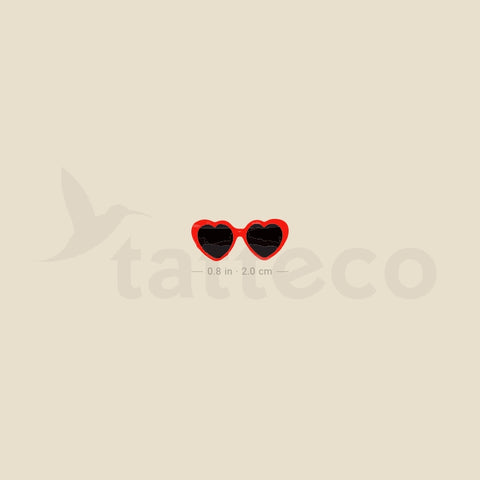 Lolita Heart Glasses Temporary Tattoo - Set of 3