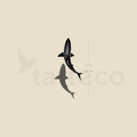 Shark And Shadow Temporary Tattoo - Set of 3