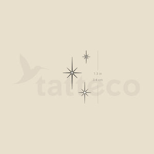 Three Shinning Sparkles Temporary Tattoo - Set of 3