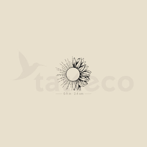 Sunflower Sun Temporary Tattoo - Set of 3