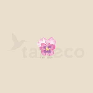 Pink Pansy Temporary Tattoo - Set of 3