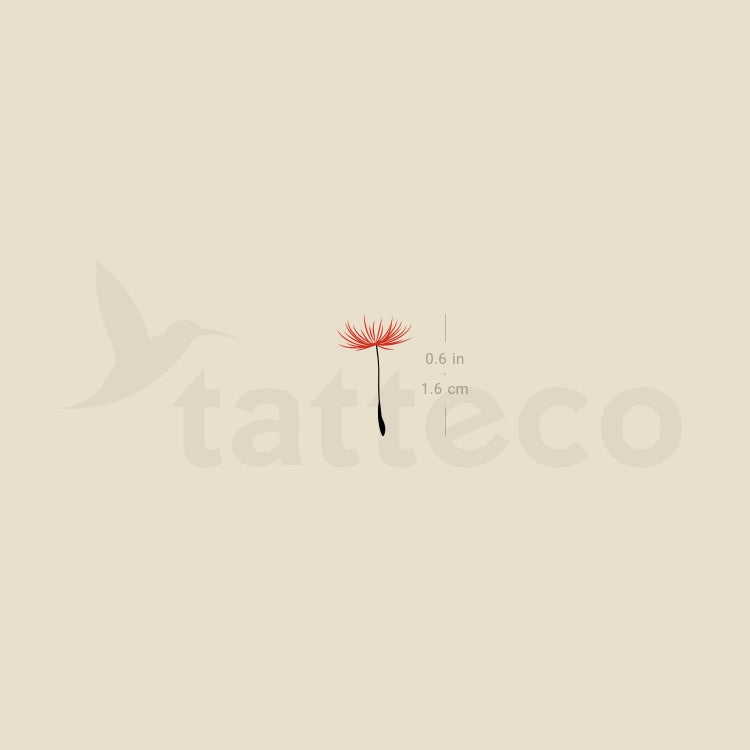 Red Dandelion Seed Temporary Tattoo - Set of 3