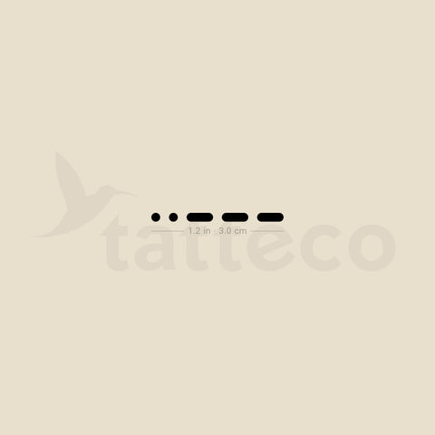 Morse Code 2 Temporary Tattoo - Set of 3