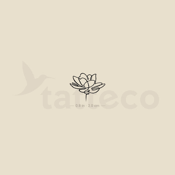 Continuous Line Lotus Temporary Tattoo - Set of 3