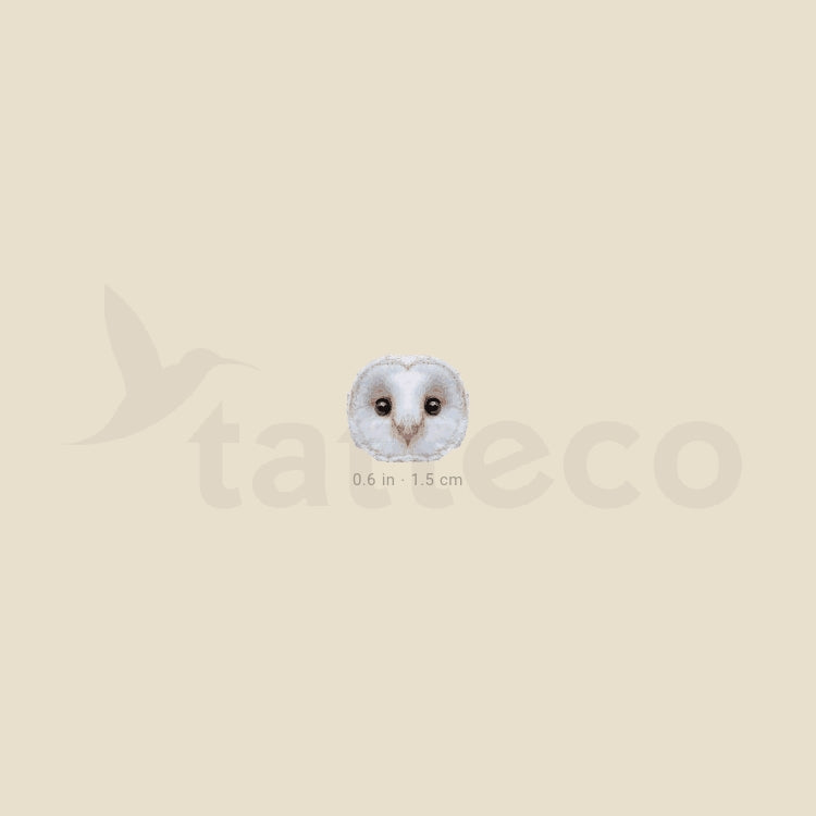 Barn Owl Face Temporary Tattoo - Set of 3