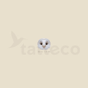 Barn Owl Face Temporary Tattoo - Set of 3