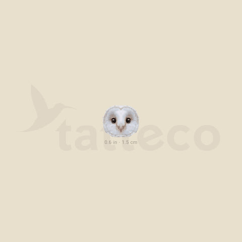 Barn Owl Face Temporary Tattoo - Set of 3