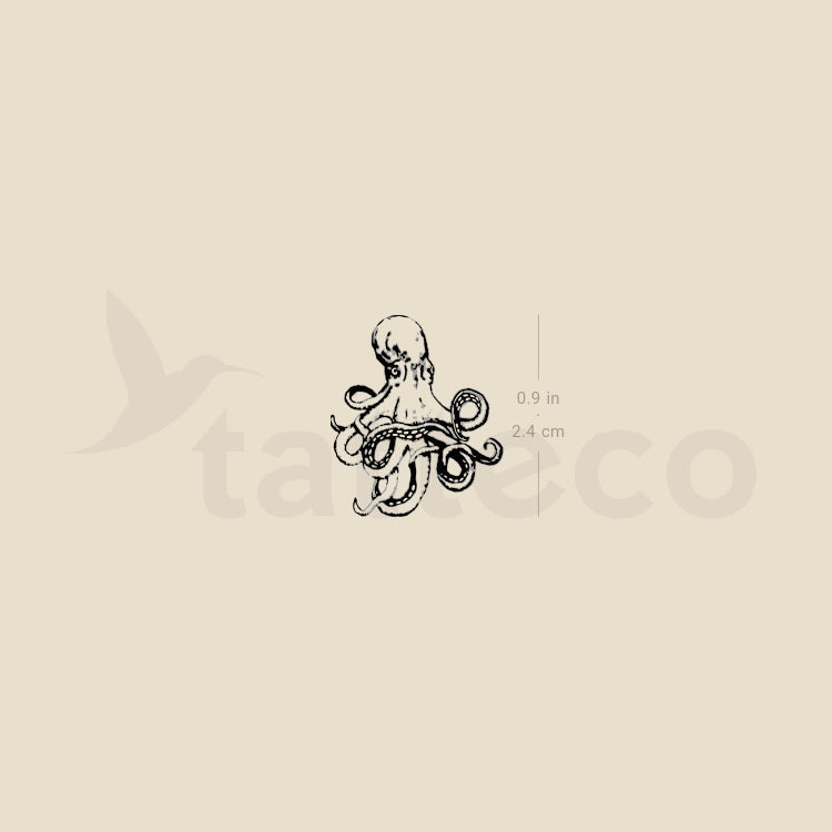 Small Octopus Temporary Tattoo - Set of 3