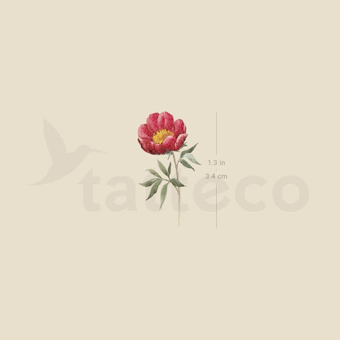 Garnet Peony Temporary Tattoo - Set of 3