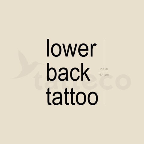 Lower Back Tattoo Temporary Tattoo - Set of 3