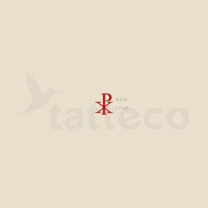 Red Chi Rho Temporary Tattoo - Set of 3