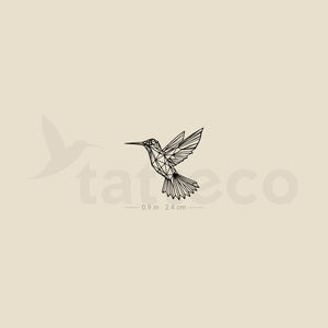 Low Poly Hummingbird Temporary Tattoo - Set of 3