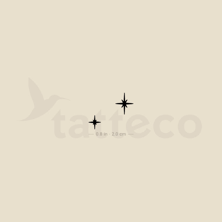 Small The Second Star To The Right Temporary Tattoo - Set of 3