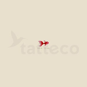 Tiny Red Fish Temporary Tattoo - Set of 3