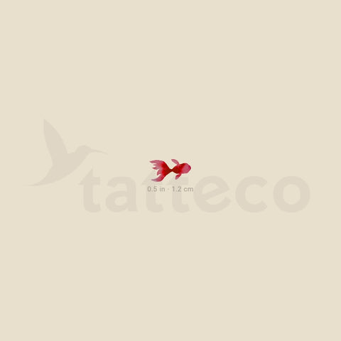 Tiny Red Fish Temporary Tattoo - Set of 3