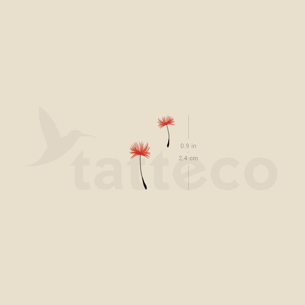 Two Dandelion Seeds Temporary Tattoo - Set of 3