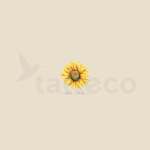 Sunflower Flower Temporary Tattoo - Set of 3