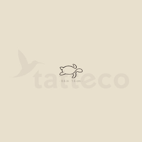 Single Line Turtle Temporary Tattoo - Set of 3