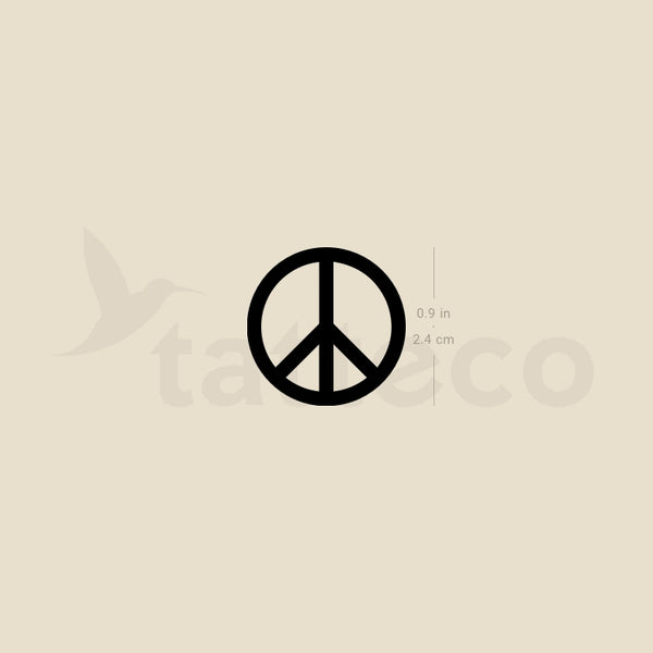 Peace Symbol Temporary Tattoo - Set of 3