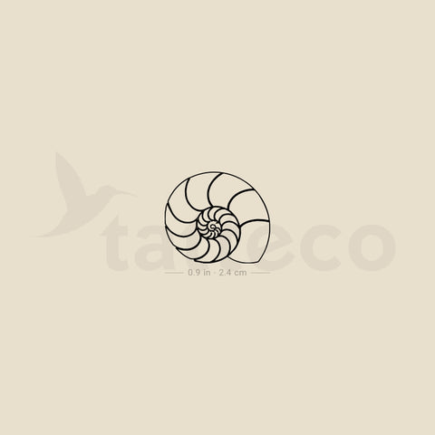 Ammonite Shell Temporary Tattoo - Set of 3