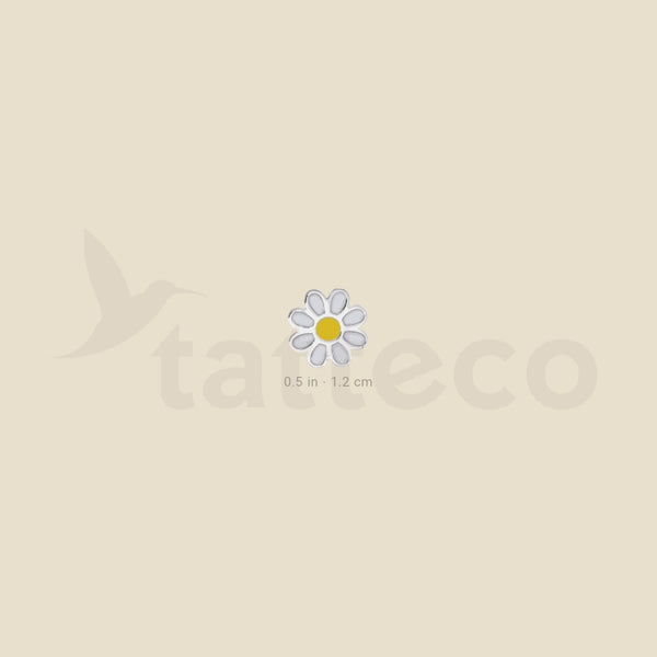 Silver Enamel Daisy Temporary Tattoo - Set of 3