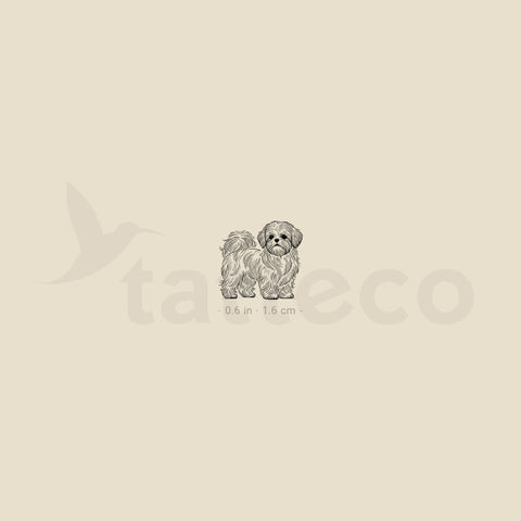 Tiny Shih Tzu Temporary Tattoo - Set of 3