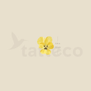 Yellow Pansy Temporary Tattoo - Set of 3