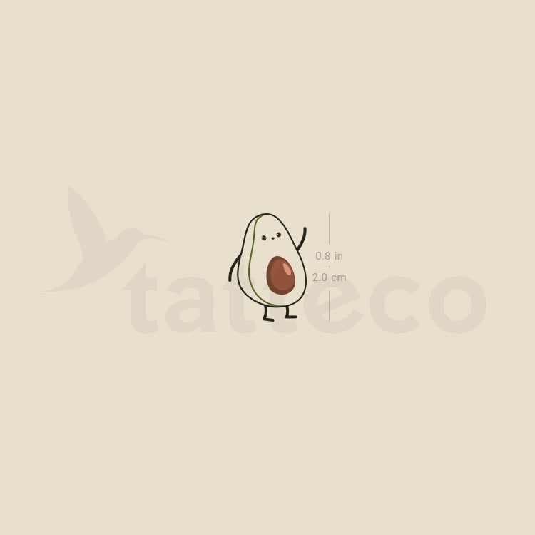 Mismatching Avocado And Seed Temporary Tattoo - Set of 3