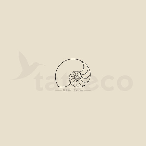 Nautilus Shell Temporary Tattoo - Set of 3