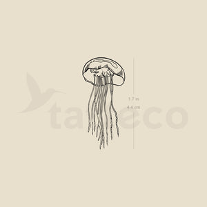 Fine Line Jellyfish Temporary Tattoo - Set of 3