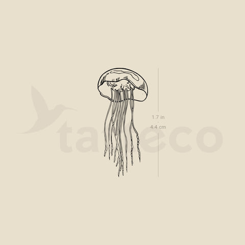 Fine Line Jellyfish Temporary Tattoo - Set of 3