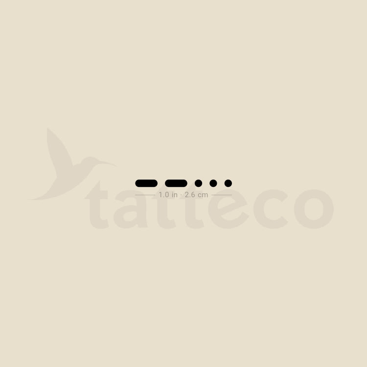 Morse Code 7 Temporary Tattoo - Set of 3