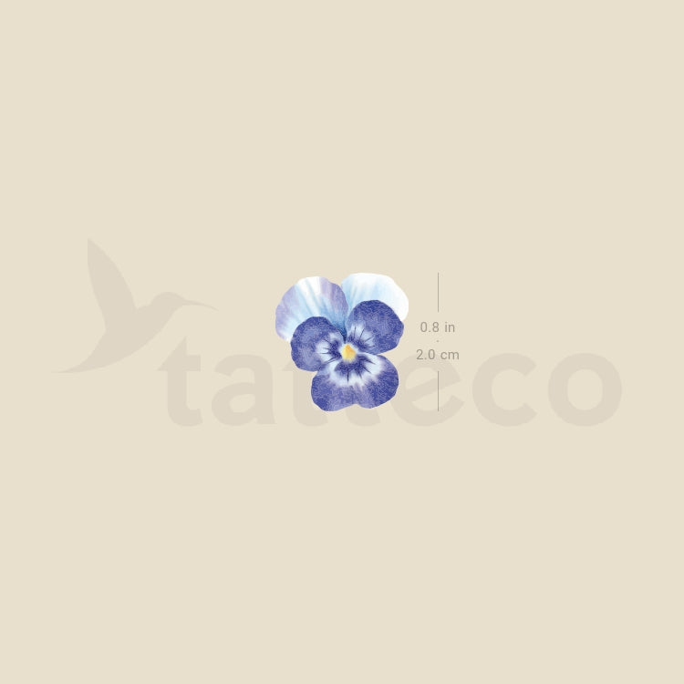 Blue Pansy Temporary Tattoo - Set of 3