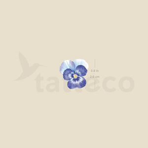 Blue Pansy Temporary Tattoo - Set of 3