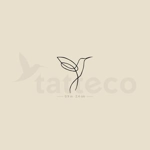 Continuous Line Hummingbird Temporary Tattoo - Set of 3