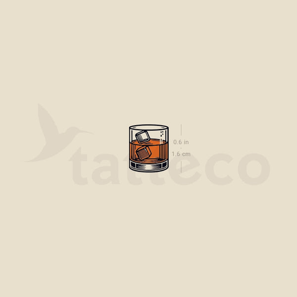 Little Glass Of Whisky Temporary Tattoo - Set of 3