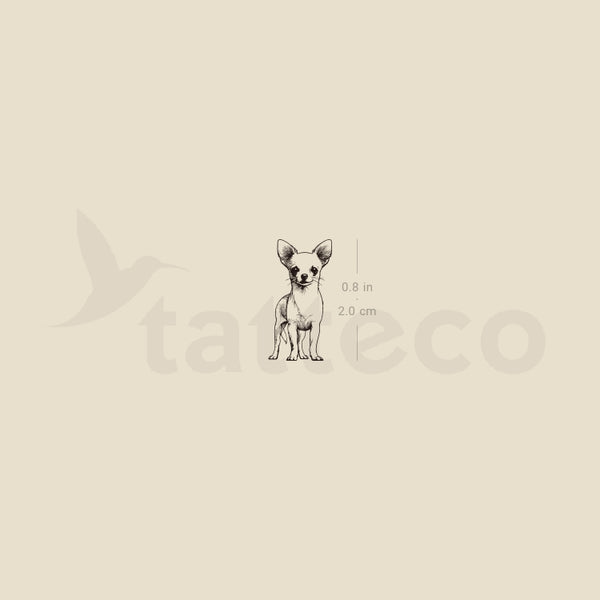 Little Chihuahua Temporary Tattoo - Set of 3