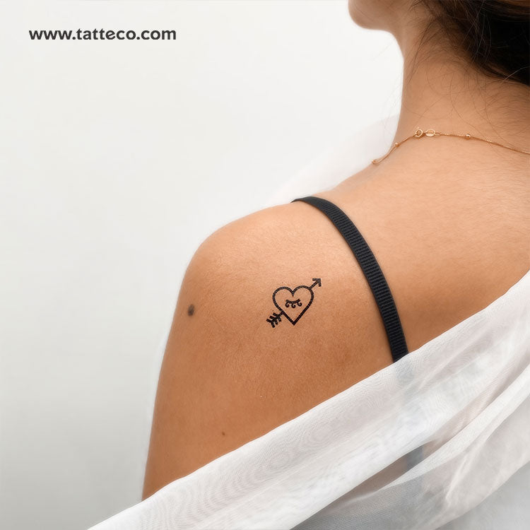 Heart And Arrow Temporary Tattoo by 1991.ink - Set of 3