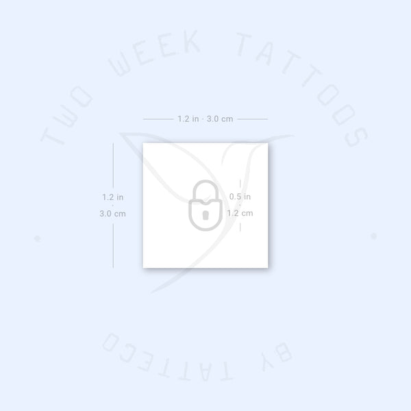 Minimalist Padlock Semi-Permanent Tattoo - Set of 2