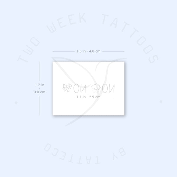 No Rain, No Flowers Semi-Permanent Tattoo - Set of 2