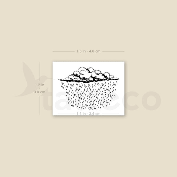 Rain Temporary Tattoo - Set of 3