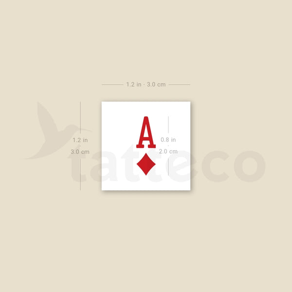 Ace Of Diamonds Temporary Tattoo - Set of 3